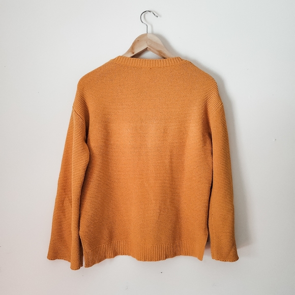 Zara Knitwear Collection Soft Mustard Bell Sleeve Boxy Sweater - Picture 2 of 3